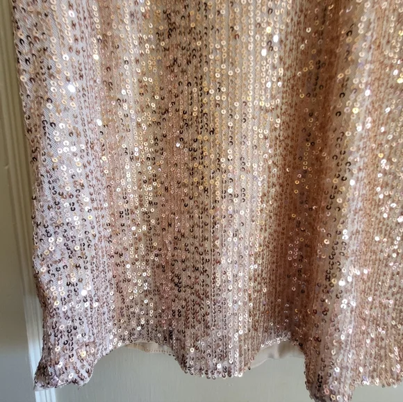 CLEARANCE LOFT Sequin Sleeveless Top - Rose Gold - Picture 7 of 13